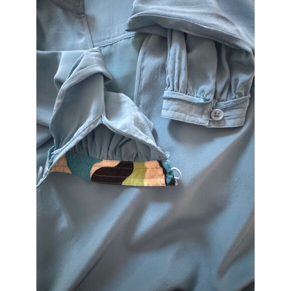 DVF  Diane Von Furstenberg Glenda turquoise-blue silk dress, size XS - Picture 6 of 8